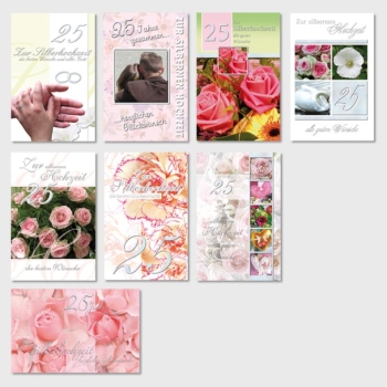 Grußkarten Glückwunschkarten SILBERHOCHZEIT Karte